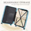 Ensemble de coffre à roulettes 3 pièces en ABS - Coffres de cabine à carreaux imbriqués avec serrure à combinaison, ensemble de voyage durable