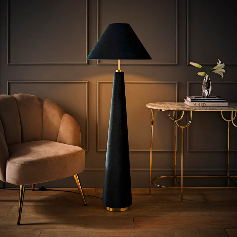 Alari 140cm Column Floor Lamp, Green, Green