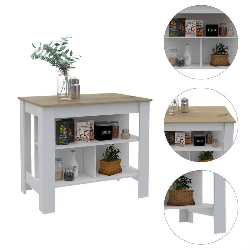 Kitchen Island,Three Shelves