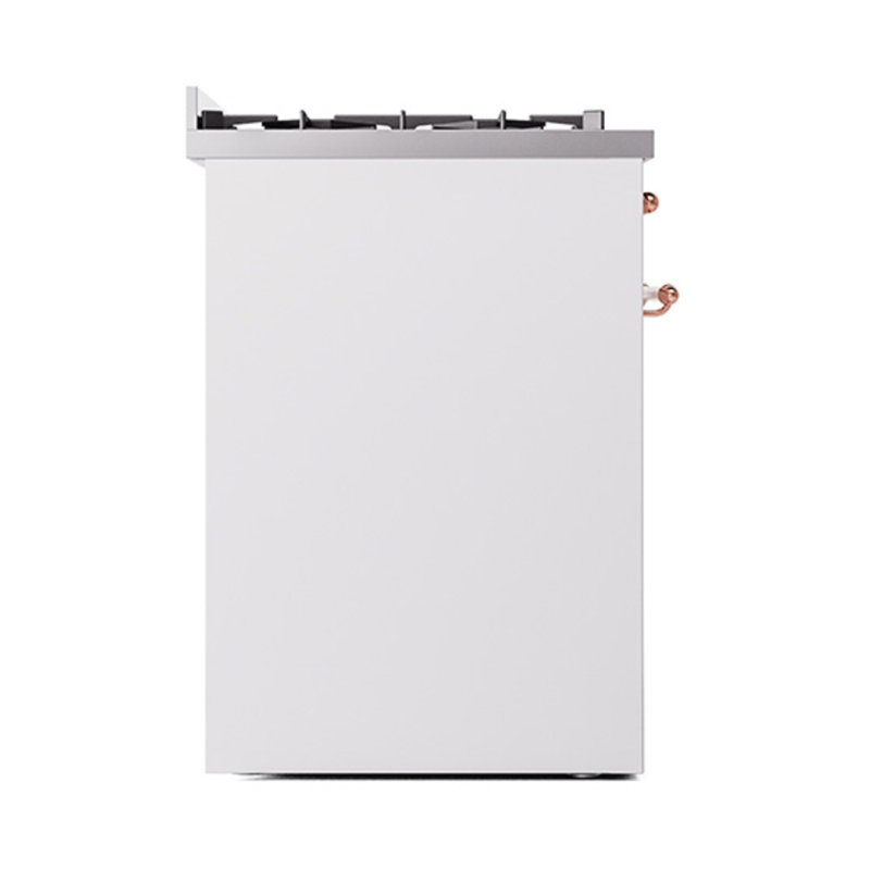 ILVE Nostalgie II Noblesse 30 po à double carburant, Blanc / Cuivre, Gaz naturel