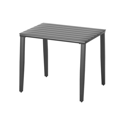 Aluminum Patio Side Table Outdoor Furniture Conversation Table Rectangle Stylish Uv Resistant All Weather Use Waterproof For Poolside Backyard
