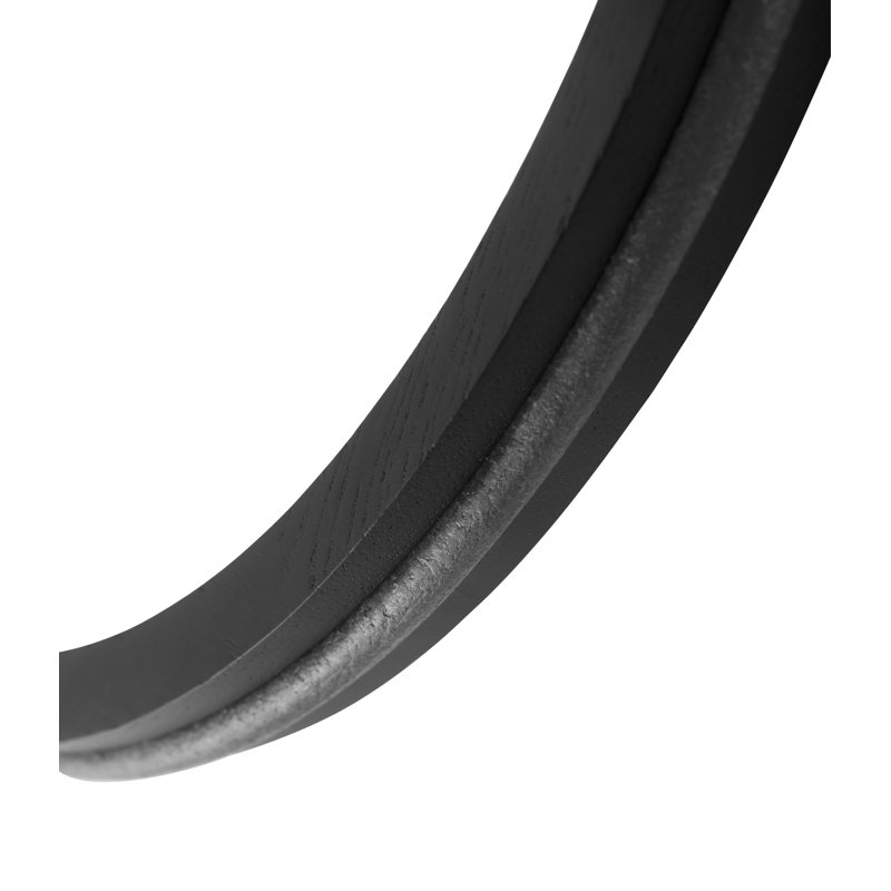 Mosso Round Solid Wood Mirror, Black, 15.75" x 15.75"