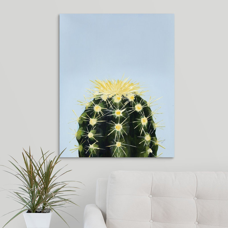 « color cactus iv », peinture sur toile, Toile tendue, H 20 po x l 16 po x P 1,25 po