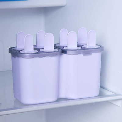 Popsicles Moulds, 8 Piece Ice Pop Mould, Reusable Easy Release Ice Cream Mould For Kids, Many Shapes Homemade Popsicle Moulds, DIY Popsicle Maker, BPA Free (8 Cavities-Purple)