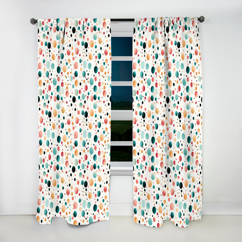 Motif à pois multicolore vibrant II - rideau abstrait - rideau obscurcissant - 1 panneau, L 52 po x L 84 po