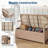 Outdoor Storage Bench with Cushion, PE Rattan Patio Bench with Backrest, Armrests and Metal Frame, Waterproof Deck Box Seat for Porch, Backyard & Poolside-698841128