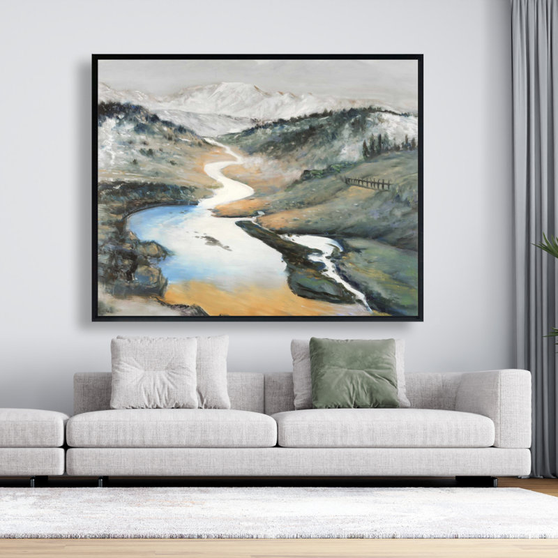 Paysage - Toile encadrée avec paysages contemporains | Décoration intérieure, H 49,25 po x l 61,25 po