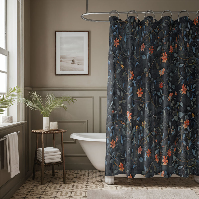 Dark Peony - Premium Shower Curtain, 74"H x 71"W