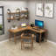 Brown L-Shaped Solid Wood Desks-108124609