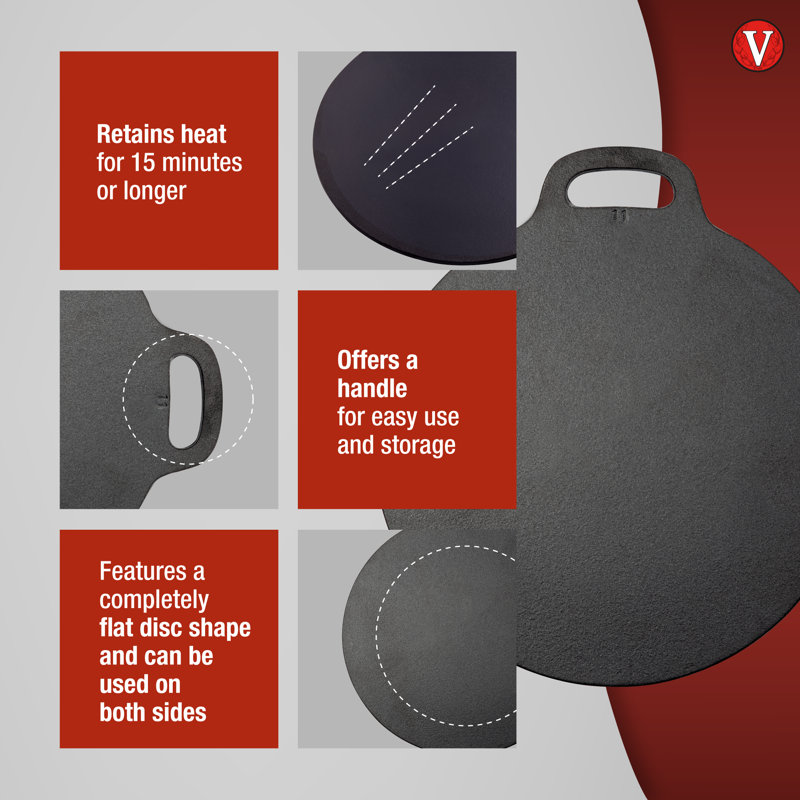Victoria Seasoned Cast Iron 15" Round Tawa Comal Pan