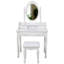 Ensemble de coiffeuse 4 tiroirs avec miroir et tabouret rembourré-1551406976
