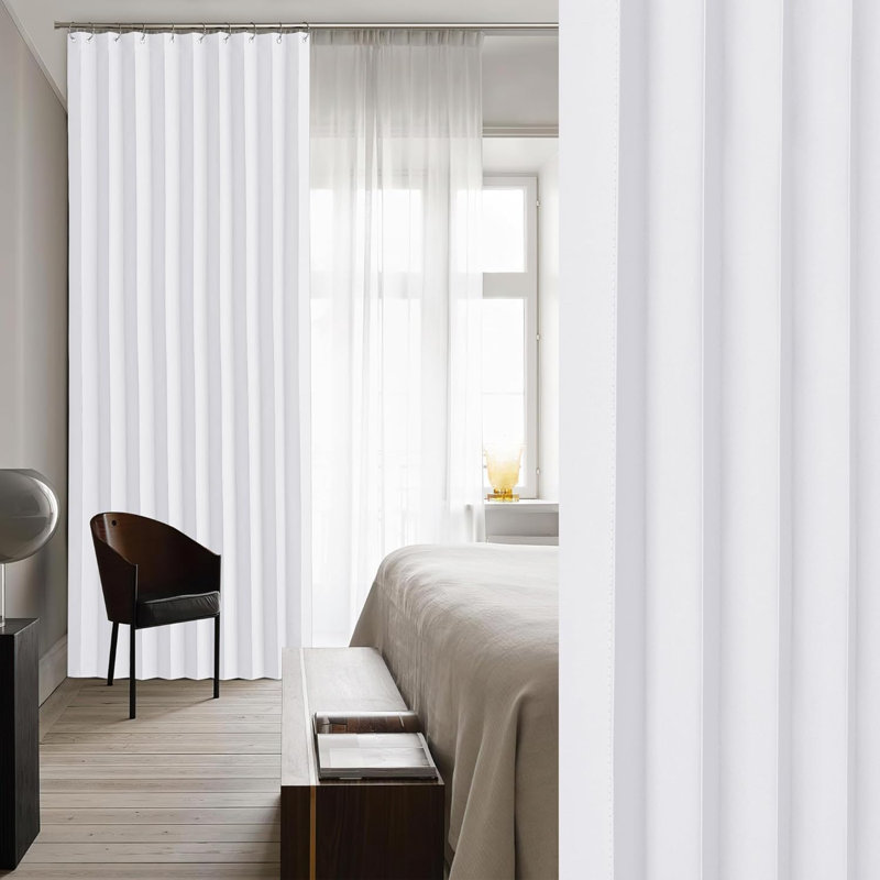 Blackout Room Divider Curtain for Bedroom, Curtain for Patio Sliding Door & Living Room Thermal Insulated Privacy Drapes, 1 Panel