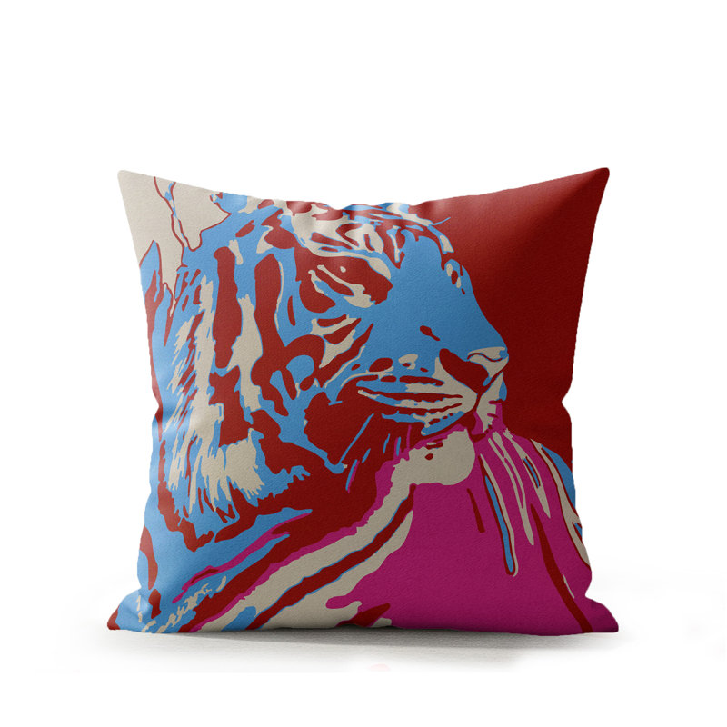 Coussin d'intérieur Leon, Éclat de framboise, 16 po x 16 po