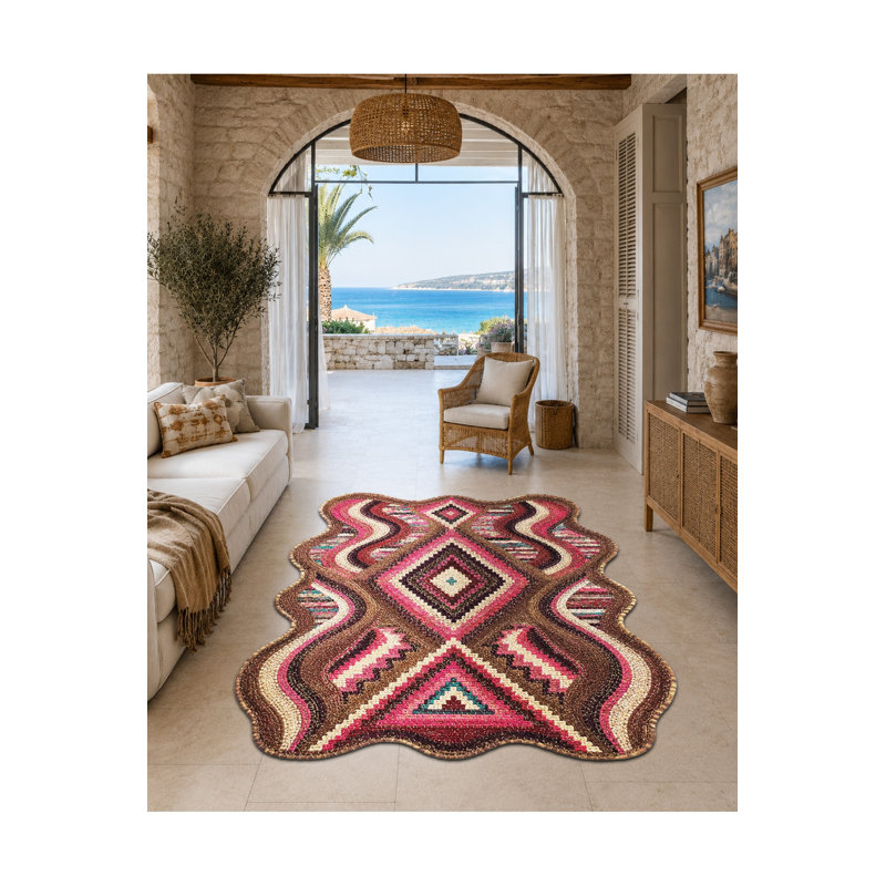 Tapis tissé à motif nautique Mosso, 2' x 2'11"