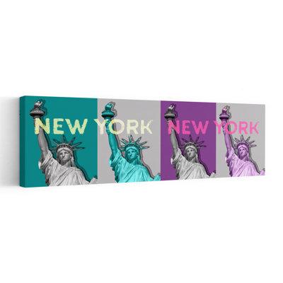 New York, art pop art abstrait, portrait de ville moderne colorée