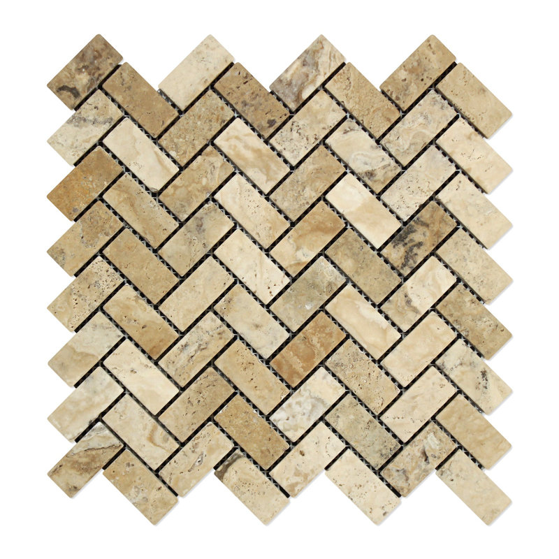 Carreau de mosaïque en chevron Travertine