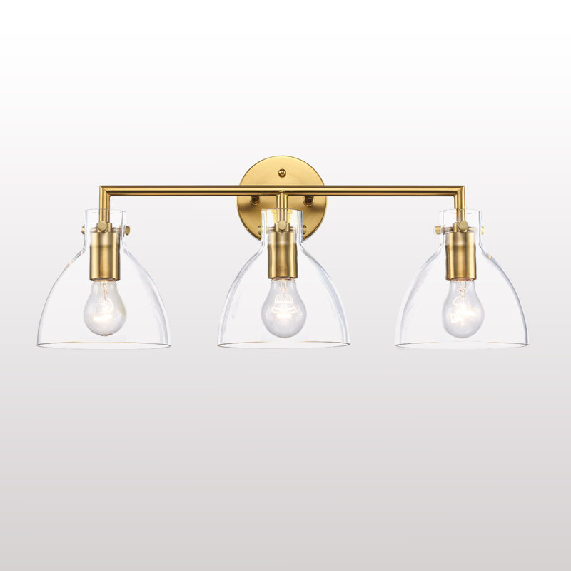 Éclairage pour meuble-lavabo à intensité variable 3 lumières Martins, Or antique