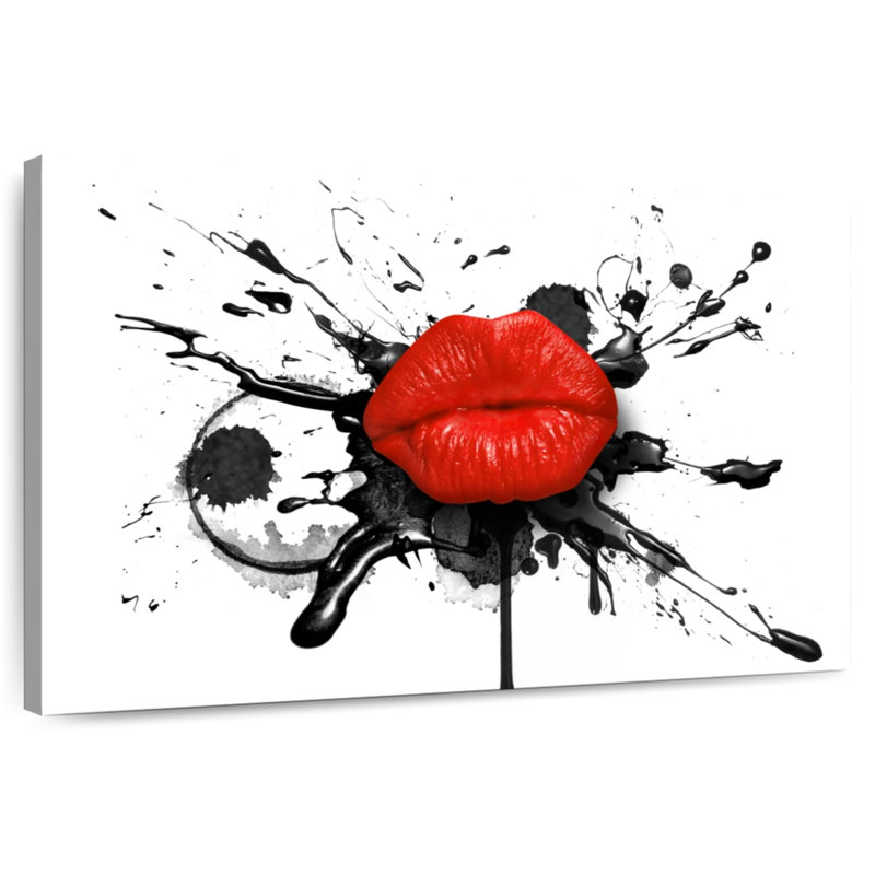 Smacking Red Lips, 32" H x 48" W