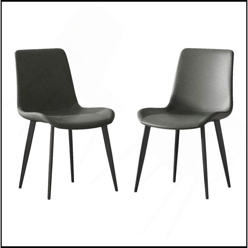 Dining Chairs 2PCS, Modern Kitchen & Dining Room Chairs, Upholstered Faux Leather Cushion Seat And Sturdy Metal Legs, 2