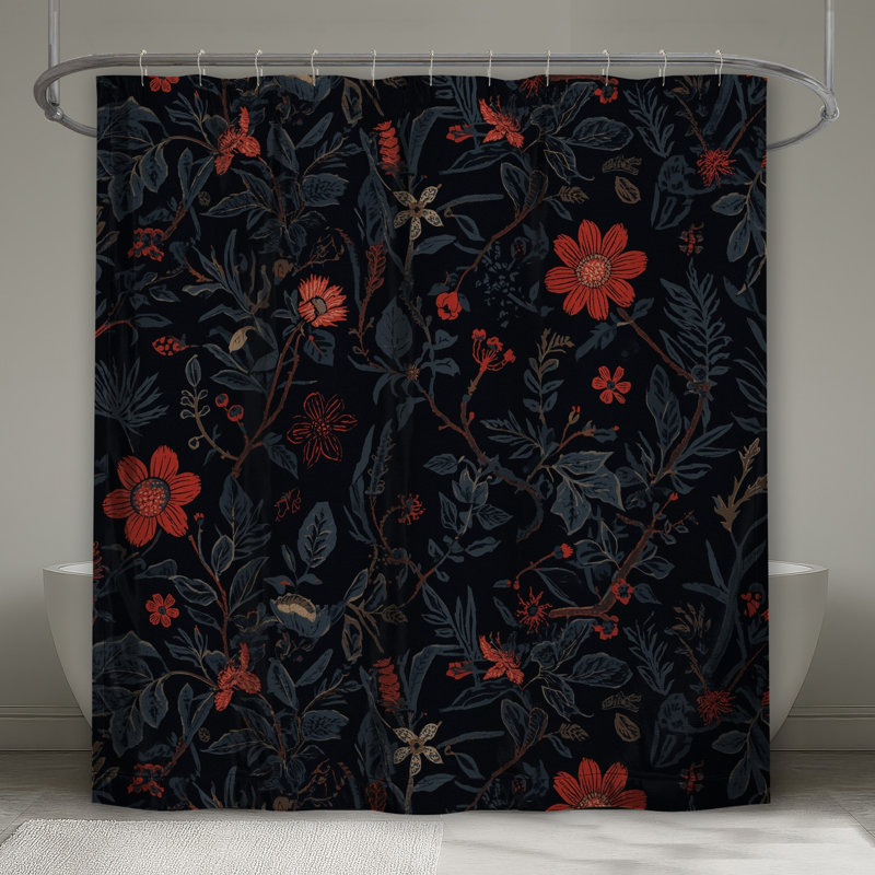 Rideaux de douche à motif floral, L 70 po x H 93 po