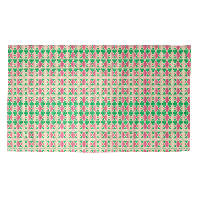 Tapis de couleur verte losanges ligné Avicia, Rectangle 2 pi 2 po x 3 pi 4 po
