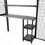Lit mezzanine double en métal avec garde-robe, bureau, tablettes de rangement-227367784