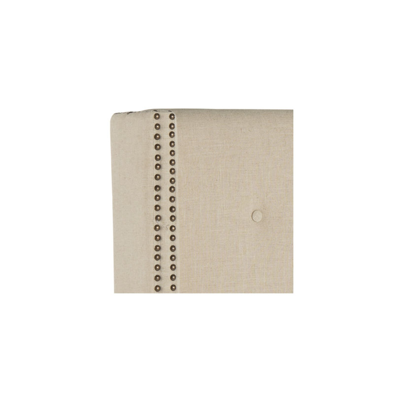 Burch Upholstered Headboard, Queen, Linen Hemp