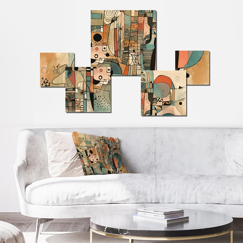 Décoration murale dorée Mid Mid Century Boho - minimalisme en métal
