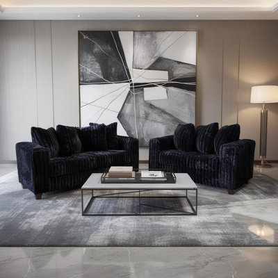 Modern Corduroy Sofa And Loveseat Set With Deep Seats And Plush Cushions by Latitude Run