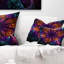 Coussin décoratif à imprimé floral floral rouge foncé et mauve
