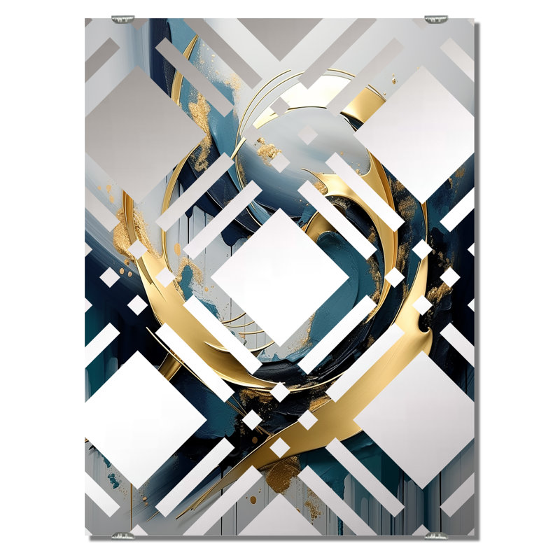 Callender - Grand miroir mural abstrait fractal, 32 po x 24 po