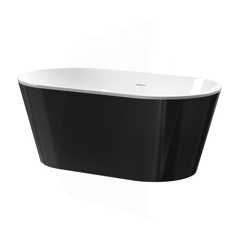 Baignoire de trempage autoportante en acrylique - 60 po - Noir