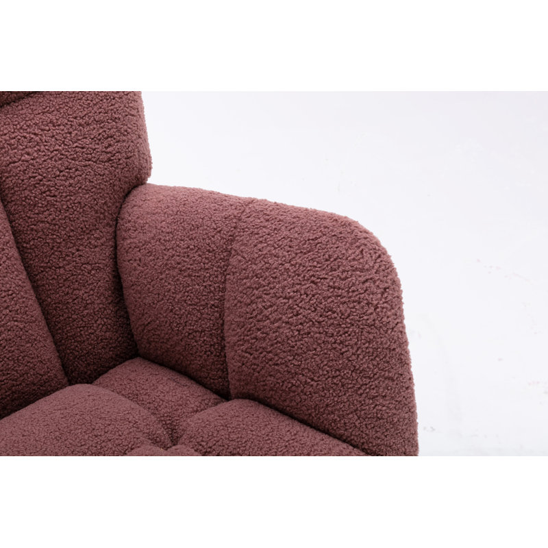 Chaise berçante moderne Marsa, Peluche rouge