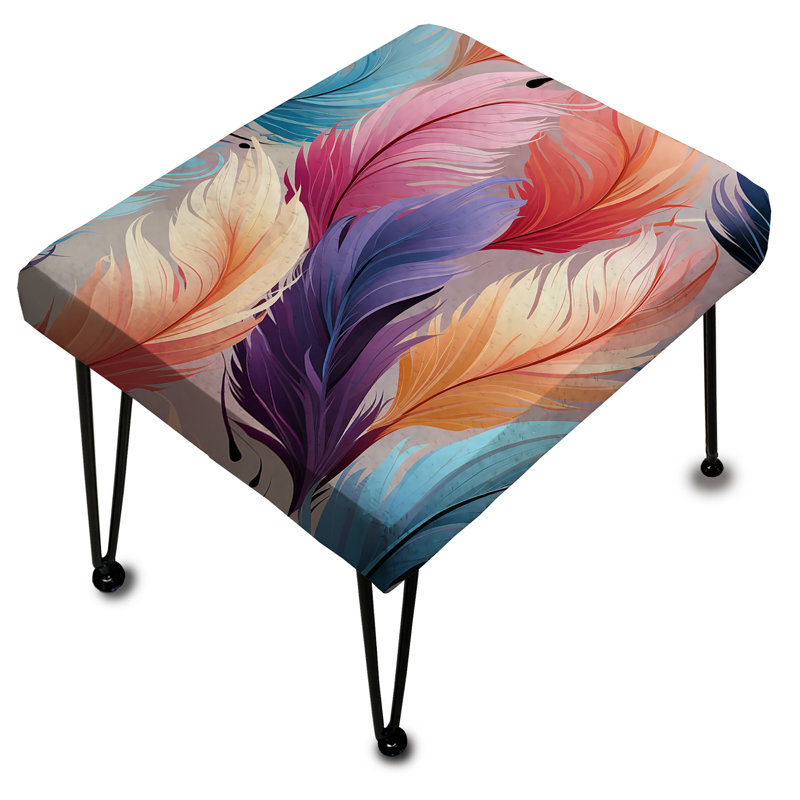 Élégance multicolore à plumes d'animaux - Repose-pieds rectangulaire abstrait