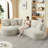 Luxury 4 - Seat L Shape Sectional Sleeper, Corduroy Fabric, Cream, Sponge Support, No Assembly For Living Room Curved Corduroy, Pocket Spring, Reception