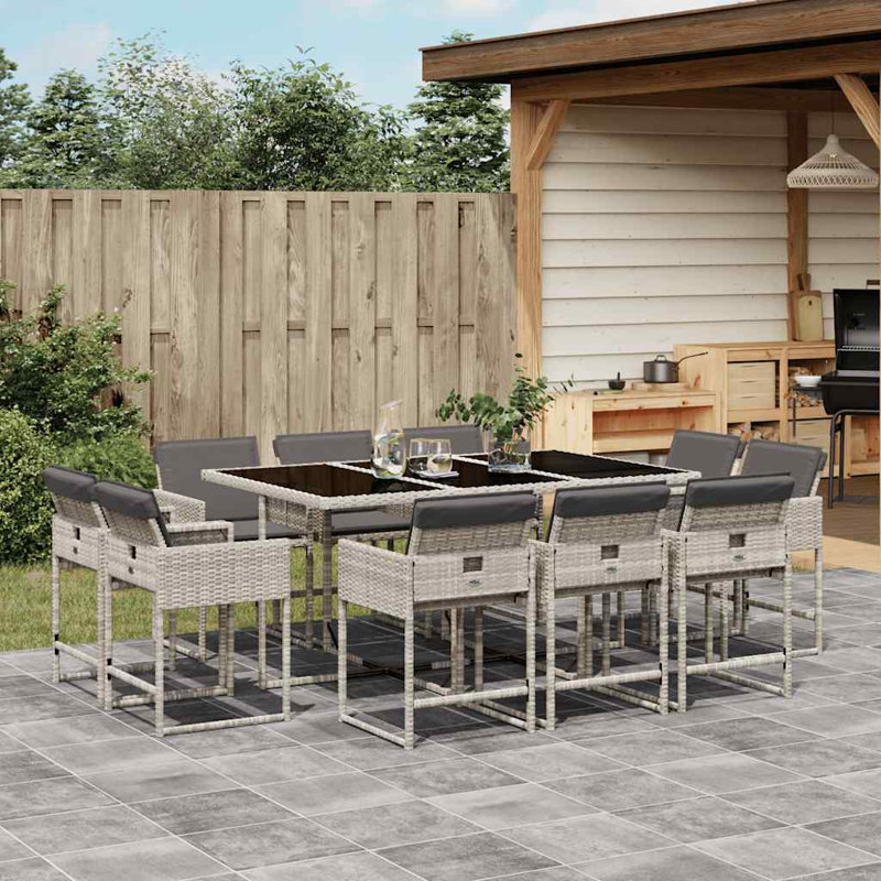 Patio Dining Set Table,, 11 Pieces: Table, 10 Chairs