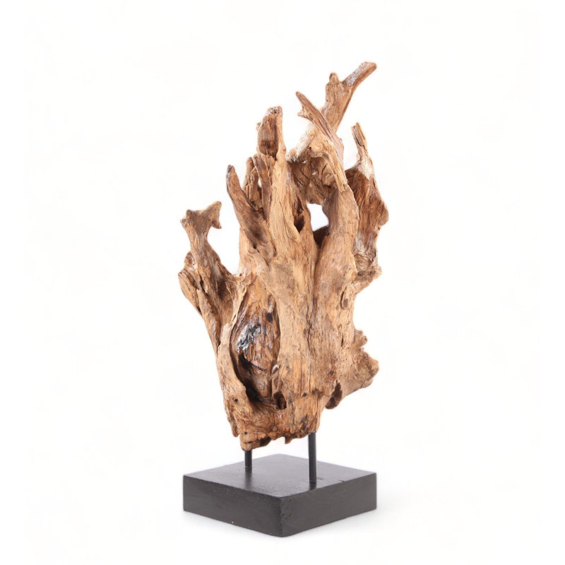 Table Top Organic Teak Sculpture- 38" Inch Tall