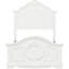 Lit traditionnel traditionnel en blanc, bois et d'ingénierie pour chambre à coucher, avec tête de lit et rails de style chambre à coucher