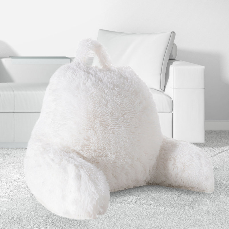 Housse et insert de coussin en fausse fourrure , Blanc
