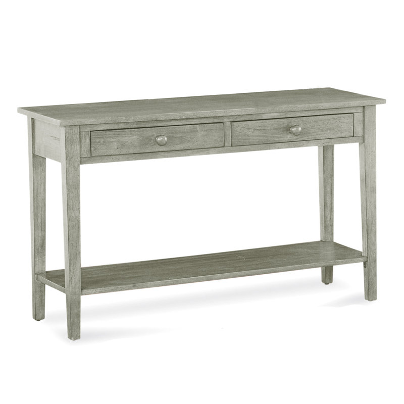 Console en bois massif South Hampton, Pierre grise