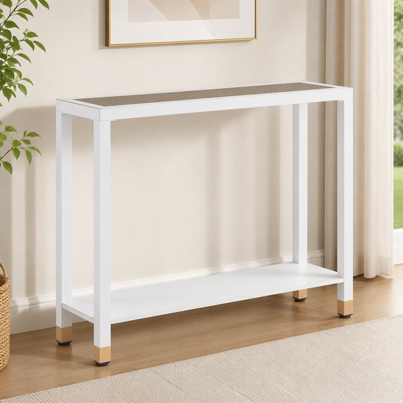 Console à 2 niveaux, table basse, White+Gold / White, White+Gold, White
