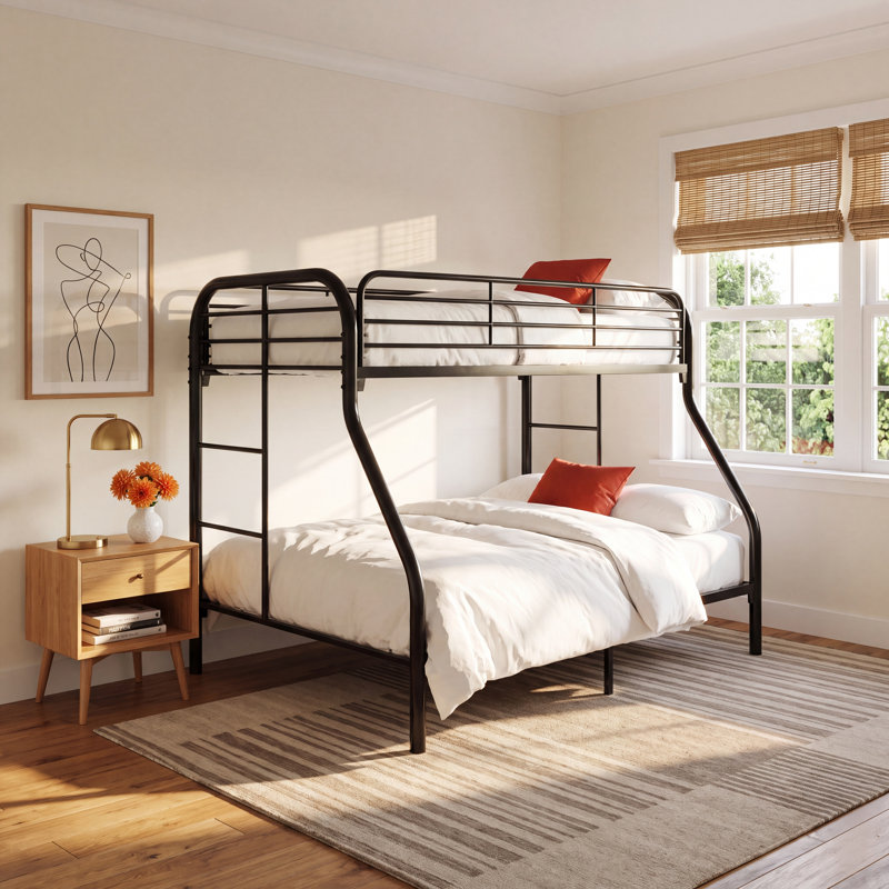 Kids Twin Over Full Bunk Bed, Black