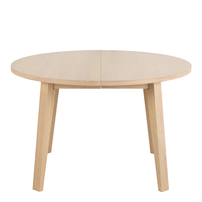 Montgomeryville Extendable Round Dining Table, White Oak