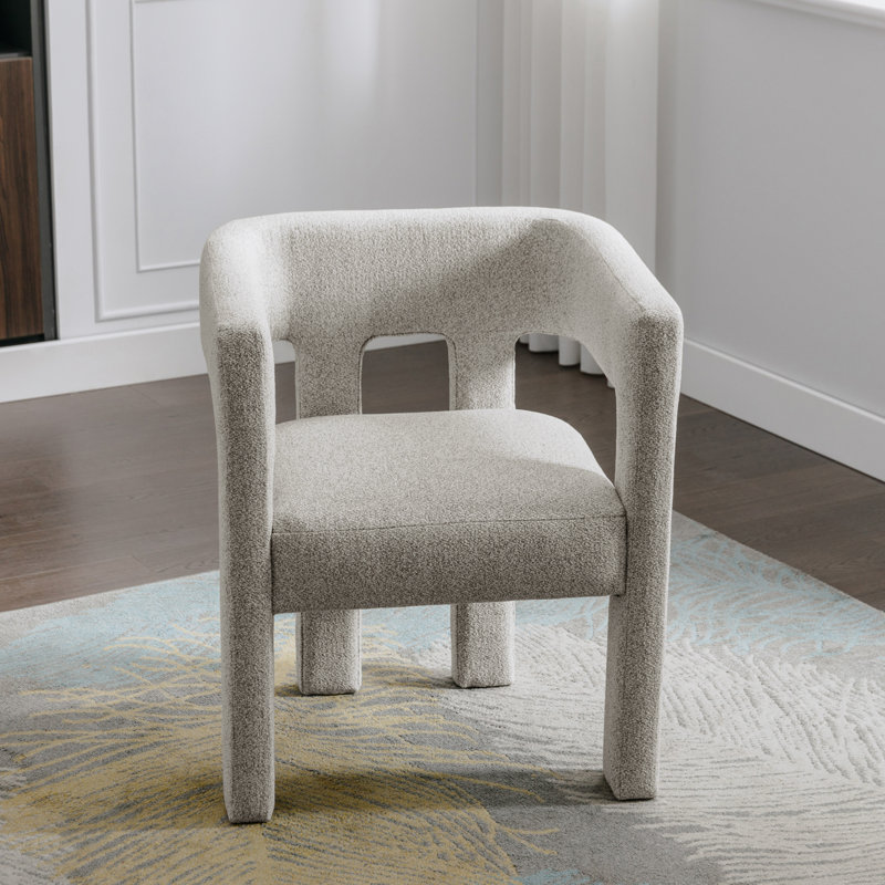 Ellisyn Barrel Chair,Accent Chair,bedroom chair,Dining Chair, Linen Blend Gray