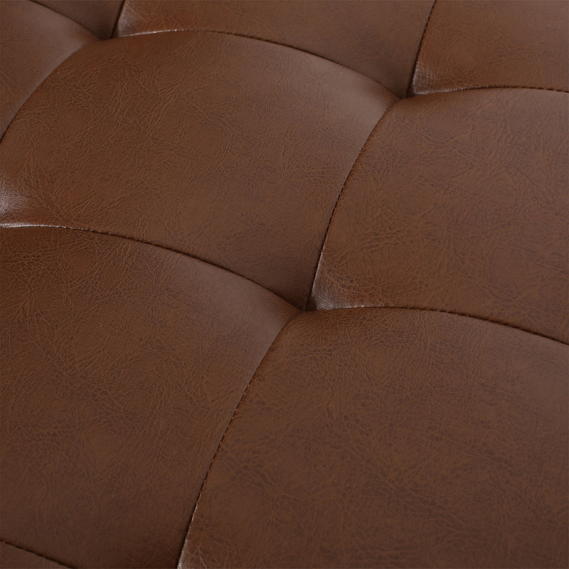 Chaise longue Jakie, Similicuir brun clair