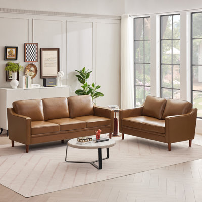 Azriah Faux Leather Living Room