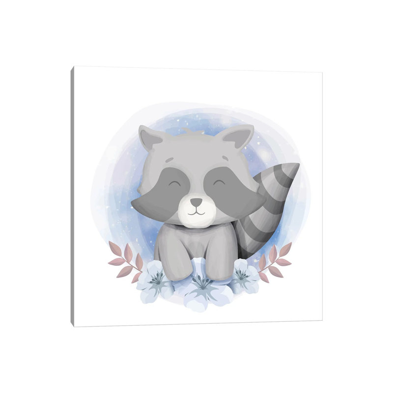 Baby Raccoon Smile by Art Mirano - Wrapped Canvas Painting, 93.98 cm H x 93.98 cm W