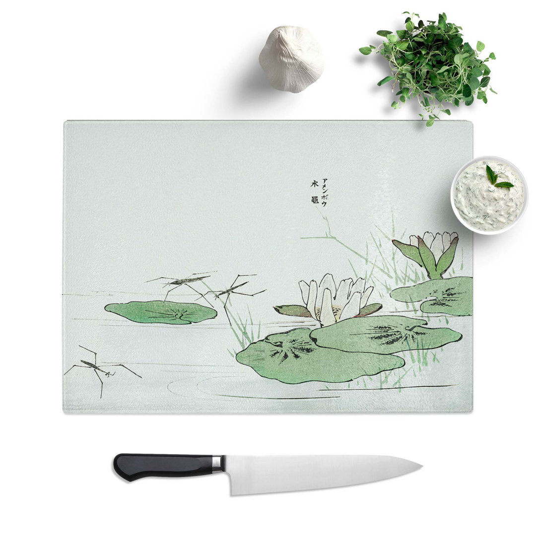Glass Lily Pond Flowers by Morimoto Toko Chopping Board