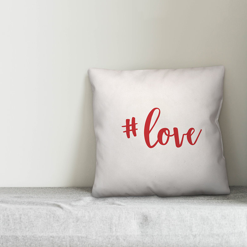 Throw Pillow, White/Red, Pillow Cover