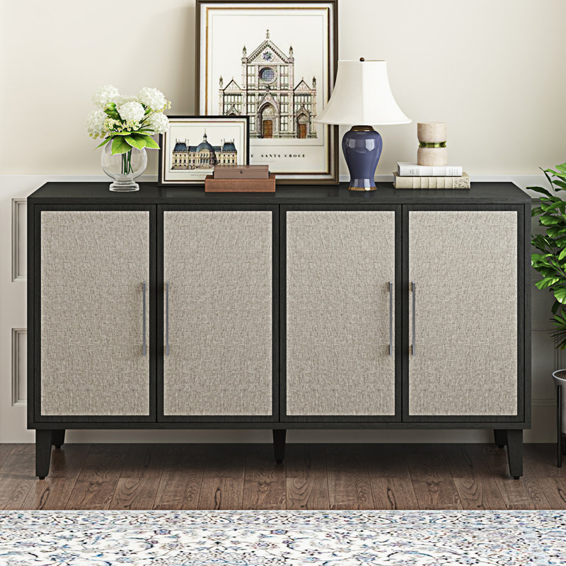 Buffet décoratif 4 portes Kaireece, Beige